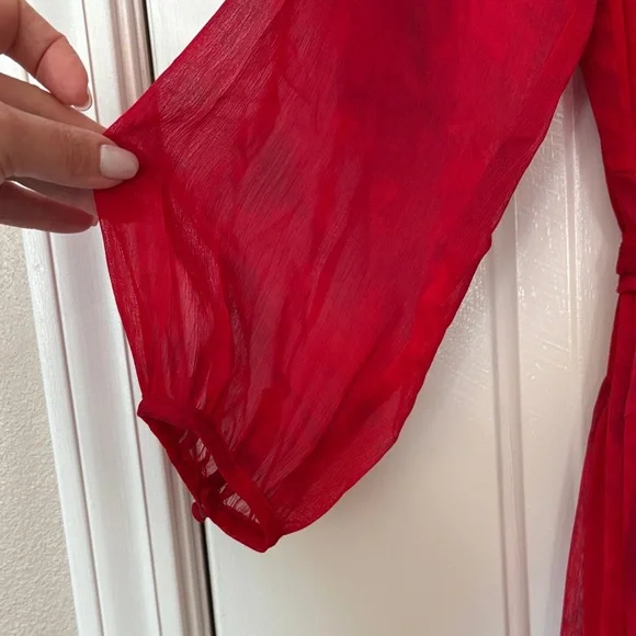 Calvin Klein Vibrant Red Long Sleeve Dress - Picture 5 of 7